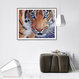 Tiger 30x25cm(canvas) beautiful special shaped drill diamond painting