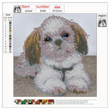 Load image into Gallery viewer, Dog 25x25cm(canvas) partial round drill diamond painting
