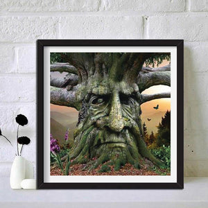 Tree and Man 30x30cm(canvas) full square drill diamond painting