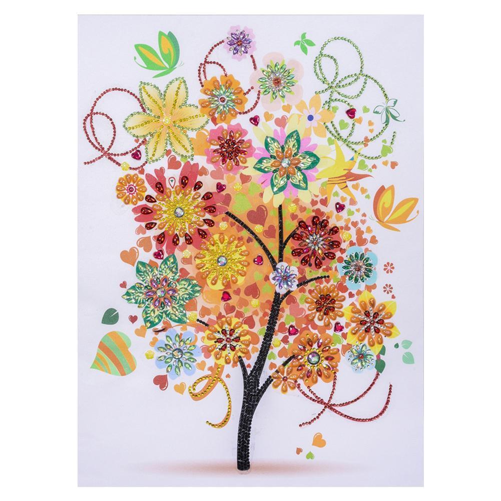Colorful Tree 50x40cm(canvas) beautiful special shaped drill diamond painting