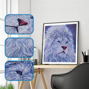 Lion 30x30cm(canvas) beautiful special shaped drill diamond painting