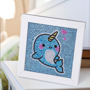 Cute Whale 15x15cm(canvas) full special shaped drill diamond painting