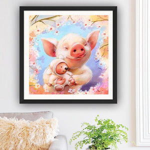 Lovely Pig 30x30cm(canvas) full square drill diamond painting