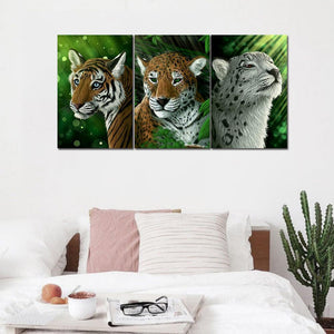 3pcs Tiger 80x40cm(canvas) full square drill diamond painting