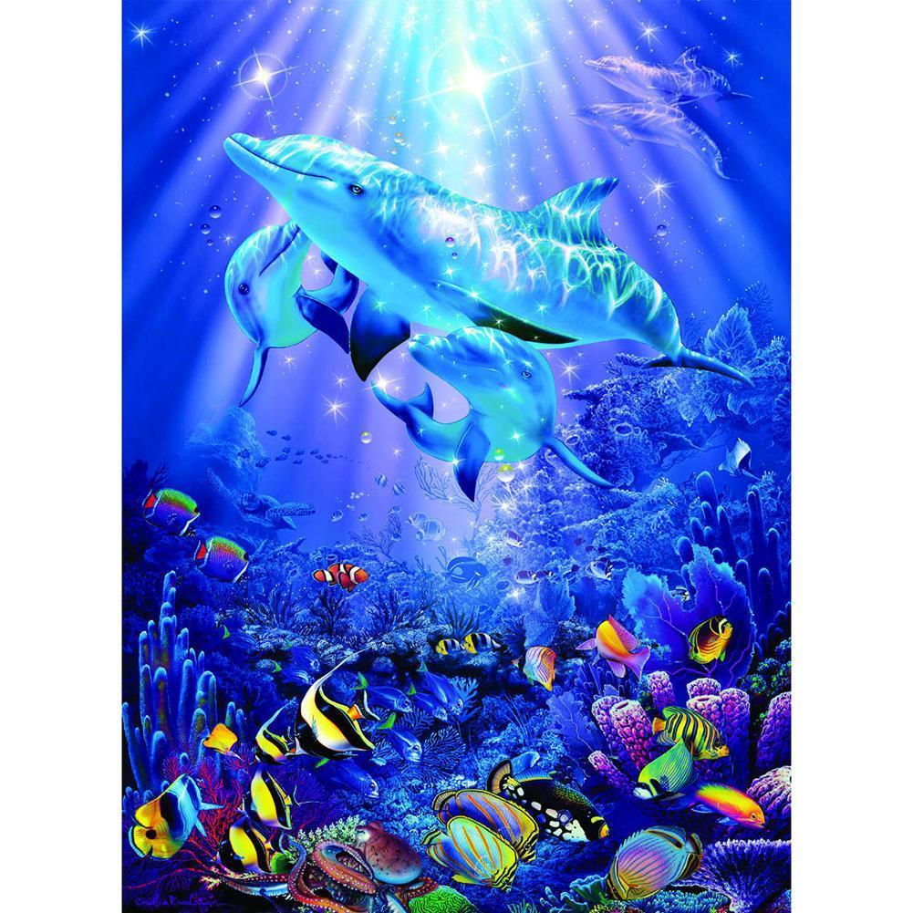 Dolphin 30x40cm(canvas) full square drill diamond painting