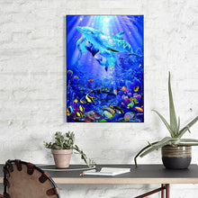 Load image into Gallery viewer, Dolphin 30x40cm(canvas) full square drill diamond painting

