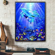 Load image into Gallery viewer, Dolphin 30x40cm(canvas) full square drill diamond painting
