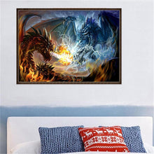 Load image into Gallery viewer, 2 Dragons Duel 30x40cm(canvas) full square drill diamond painting
