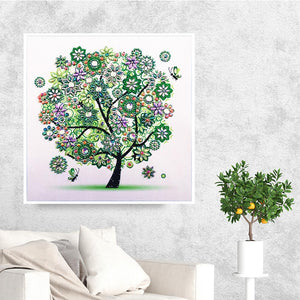 Tree Spring 30x30cm(canvas) beautiful special shaped drill diamond painting