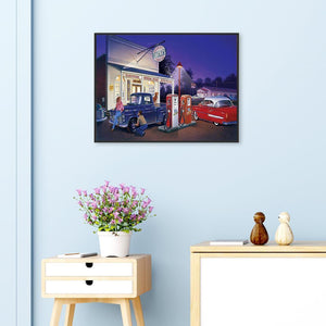 Gas Station 40x30cm(canvas) full square drill diamond painting