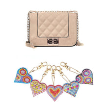 Load image into Gallery viewer, 5pcs/set DIY Full Drill Diamond Painting Love Heart Keychain Key Ring Gift
