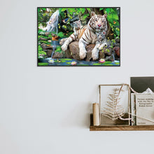 Load image into Gallery viewer, Tigers Family 40x30cm(canvas) full round drill diamond painting
