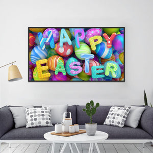 Happy Easter Egg 45x30cm(canvas) full round drill diamond painting