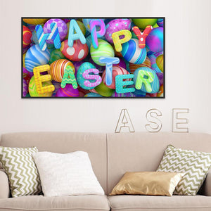 Happy Easter Egg 45x30cm(canvas) full round drill diamond painting
