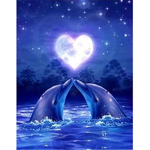 Load image into Gallery viewer, Dolphin Love 40x30cm(canvas) full round drill diamond painting
