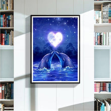 Load image into Gallery viewer, Dolphin Love 40x30cm(canvas) full round drill diamond painting
