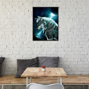 Night Wolf 30x40cm(canvas) full round drill diamond painting
