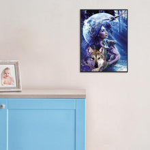 Load image into Gallery viewer, Hug Wolf 30x40cm(canvas) full round drill diamond painting
