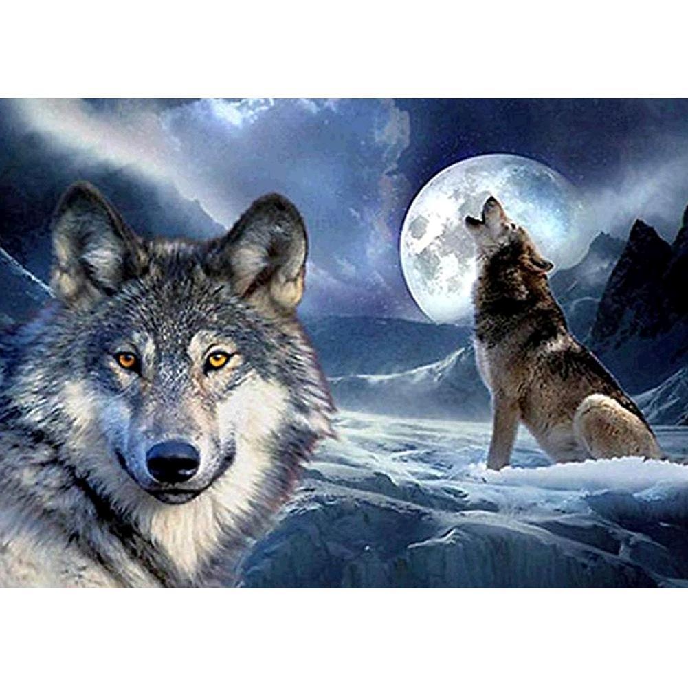 Snow Wolves 40x30cm(canvas) full round drill diamond painting