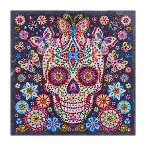 Flower Skull 25x25cm(canvas) beautiful special shaped drill diamond painting