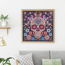 Load image into Gallery viewer, Flower Skull 25x25cm(canvas) beautiful special shaped drill diamond painting
