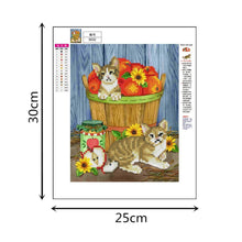 Load image into Gallery viewer, Cats Fruits 30x25cm(canvas) partial round drill diamond painting
