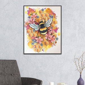 Bee 40x30cm(canvas) full round drill diamond painting