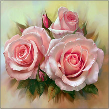 Load image into Gallery viewer, Three Flowers 30x30cm(canvas) partial round drill diamond painting
