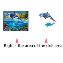 Load image into Gallery viewer, Dolphin 30x25cm(canvas) partial round drill diamond painting
