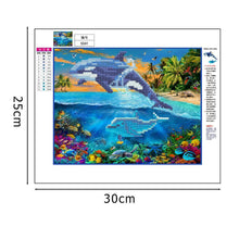 Load image into Gallery viewer, Dolphin 30x25cm(canvas) partial round drill diamond painting
