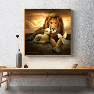 Lion 30x30cm(canvas) full round drill diamond painting