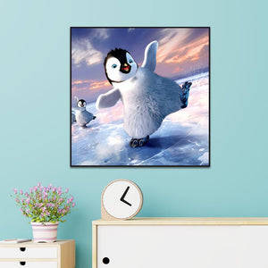 Cute Penguin 30x30cm(canvas) full round drill diamond painting