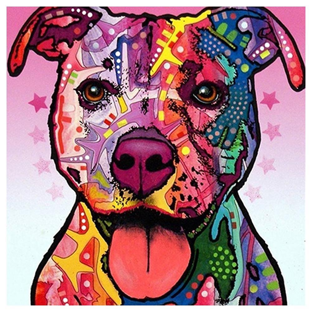 Color Dog 30x30cm(canvas) full square drill diamond painting