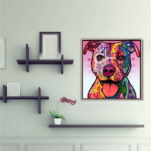 Color Dog 30x30cm(canvas) full square drill diamond painting