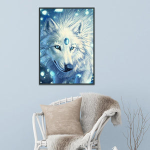 Wolf 30x20cm(canvas) partial round drill diamond painting