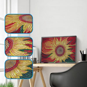Sunflower 30x25cm(canvas) beautiful special shaped drill diamond painting