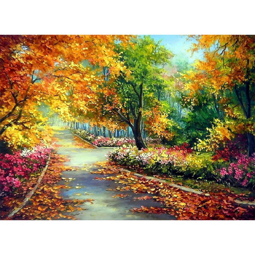 Landscape 50x38cm(canvas) full round drill diamond painting