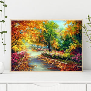 Landscape 50x38cm(canvas) full round drill diamond painting