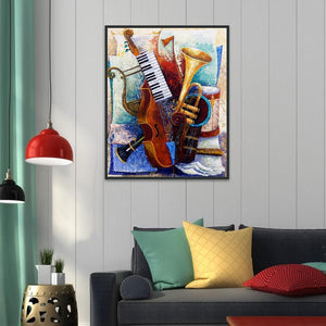 Musical Instruments 30x40cm(canvas) full round drill diamond painting