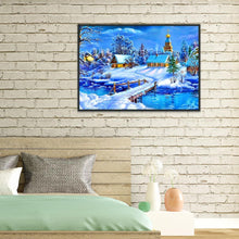Load image into Gallery viewer, Snow View 25x30cm(canvas) partial round drill diamond painting
