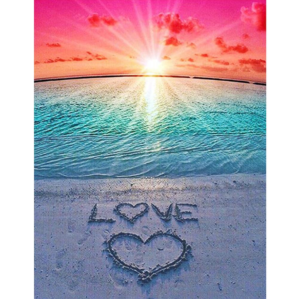 Love Beach 40x30cm(canvas) full round drill diamond painting