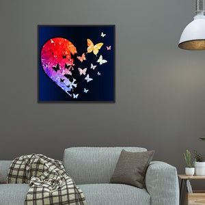 Butterfly Heart 30x30cm(canvas) full round drill diamond painting