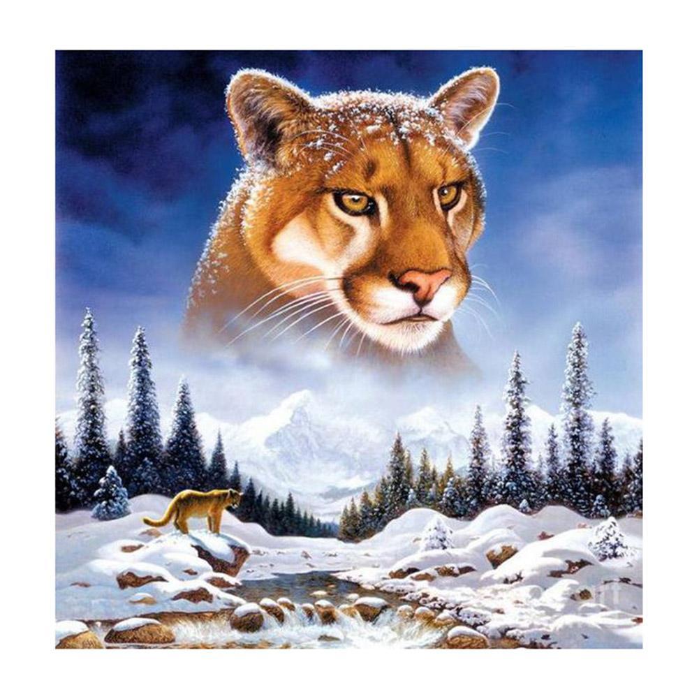Snow Mountain Tiger 30x30cm(canvas) full round drill diamond painting
