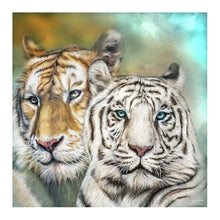 Load image into Gallery viewer, Double Tigers 30x30cm(canvas) full round drill diamond painting
