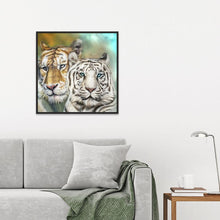 Load image into Gallery viewer, Double Tigers 30x30cm(canvas) full round drill diamond painting
