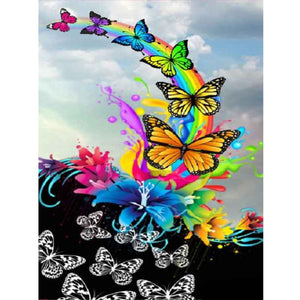 Color Butterfly 40x30cm(canvas) full round drill diamond painting