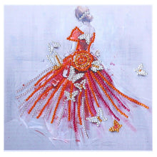 Load image into Gallery viewer, Dress Girl 25x25cm(canvas) beautiful special shaped drill diamond painting
