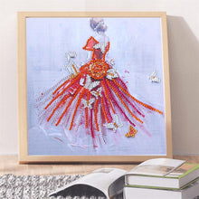 Load image into Gallery viewer, Dress Girl 25x25cm(canvas) beautiful special shaped drill diamond painting
