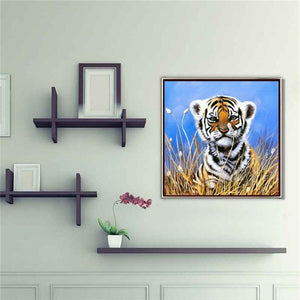 Small Tiger 30x30cm(canvas) full round drill diamond painting