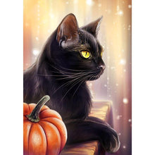 Load image into Gallery viewer, Black Cat 30x40cm(canvas) full round drill diamond painting

